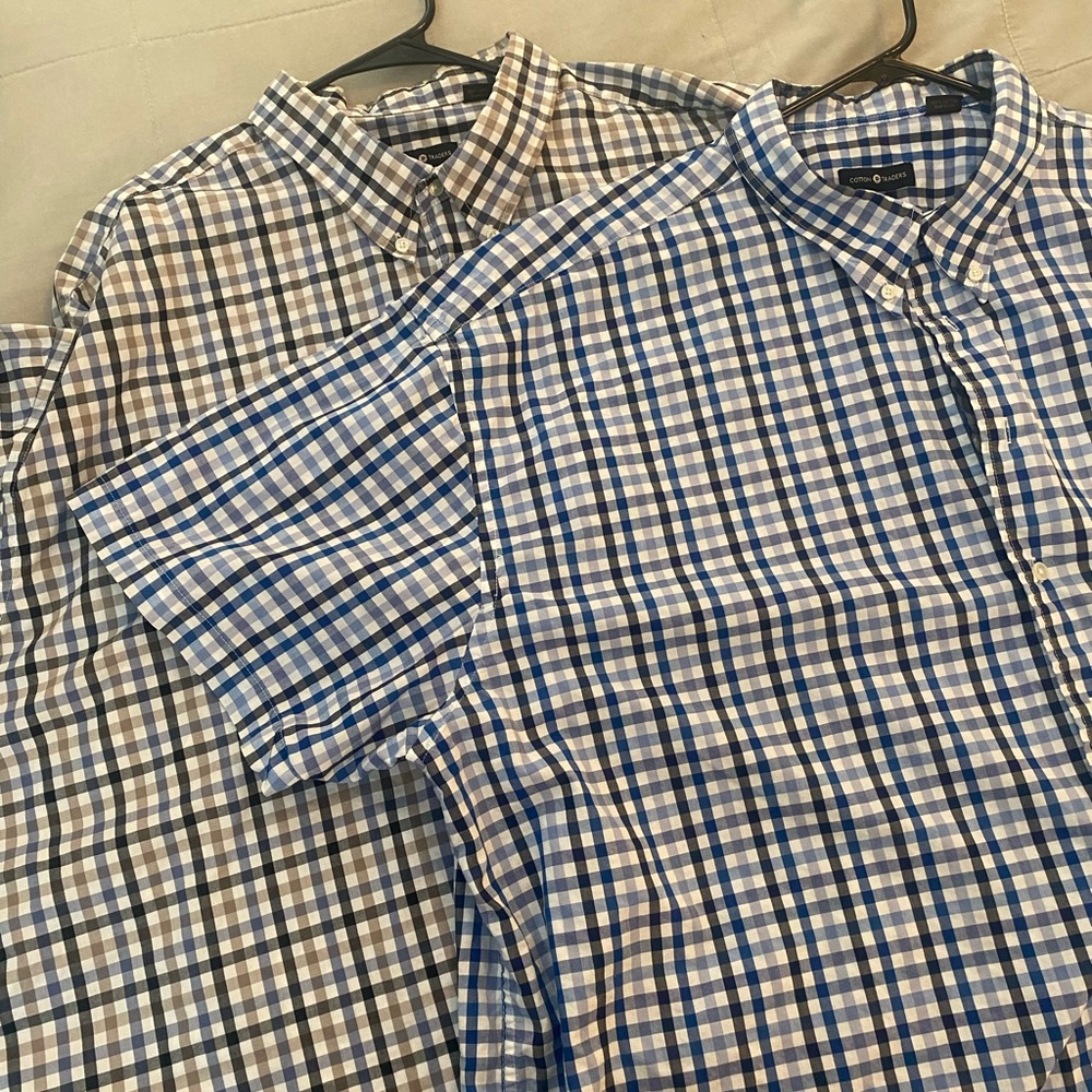 2 - 4XL Cotton Traders Casual Button Down Shirts with Classic Striped Patterns